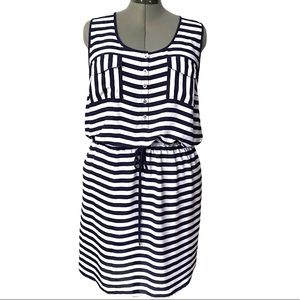 Nautica striped pullover dress with waist tie XL